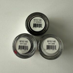 Revel Nail Dip Powder - Black + Silver Set